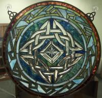NEW STAINED GLASS CELTIC WINDOW